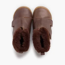 Botas<Pisamonas Botita Piel Cuello Pelo Tira Ancha
