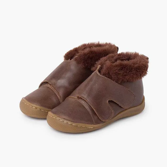 Botas<Pisamonas Botita Piel Cuello Pelo Tira Ancha