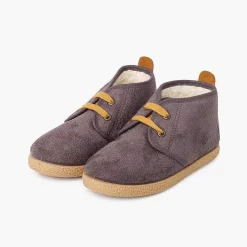 Botas<Pisamonas Botitas Forro Borrego Tira Camel Trasera