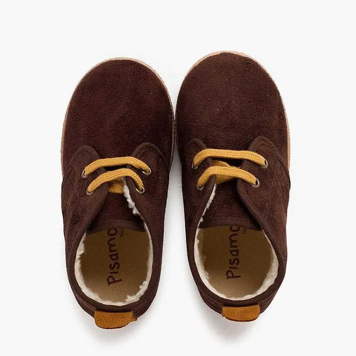 Botas<Pisamonas Botitas Forro Borrego Tira Camel Trasera