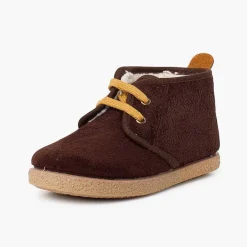Botas<Pisamonas Botitas Forro Borrego Tira Camel Trasera