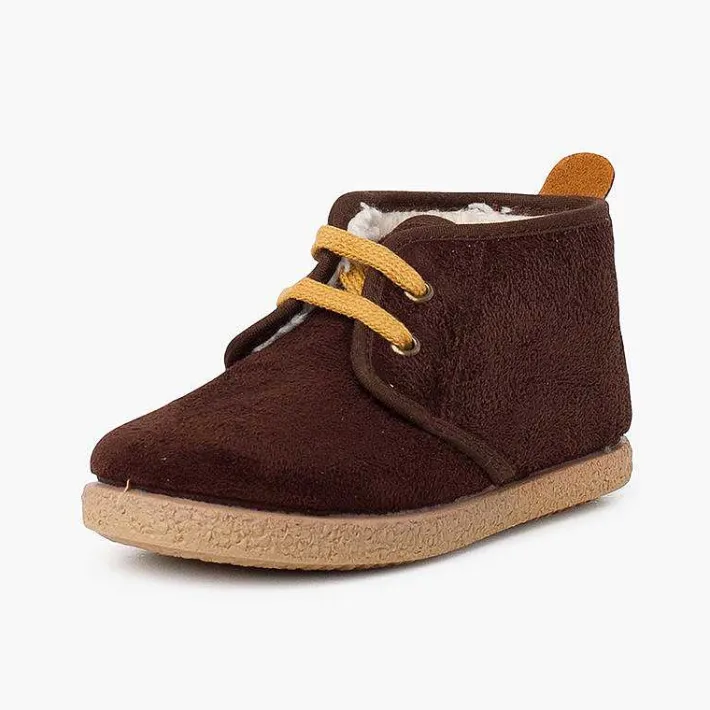 Botas<Pisamonas Botitas Forro Borrego Tira Camel Trasera
