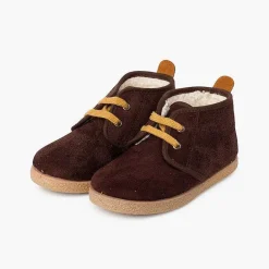 Botas<Pisamonas Botitas Forro Borrego Tira Camel Trasera