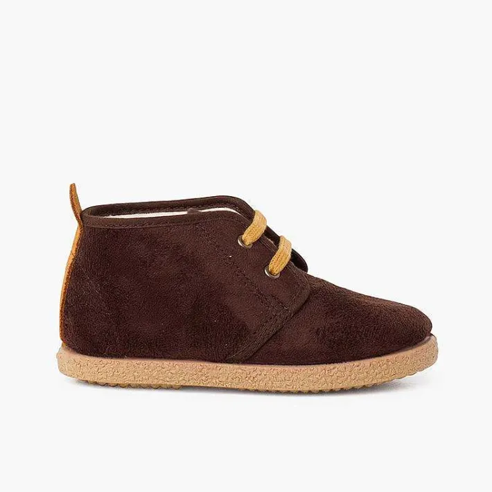 Botas<Pisamonas Botitas Forro Borrego Tira Camel Trasera
