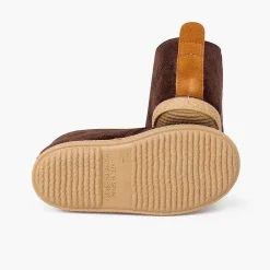 Botas<Pisamonas Botitas Forro Borrego Tira Camel Trasera