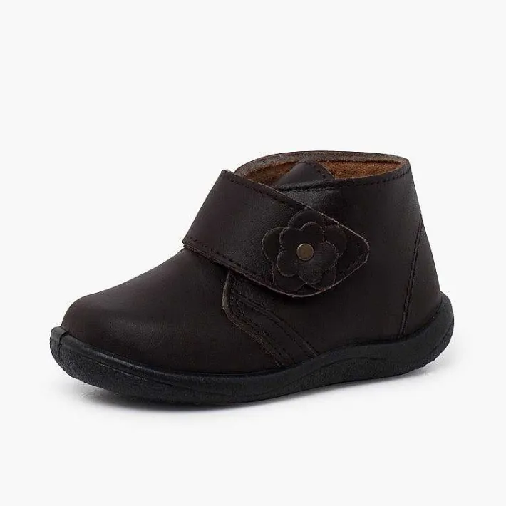 Botas<Pisamonas Botitas Niña Piel Lavable Flor