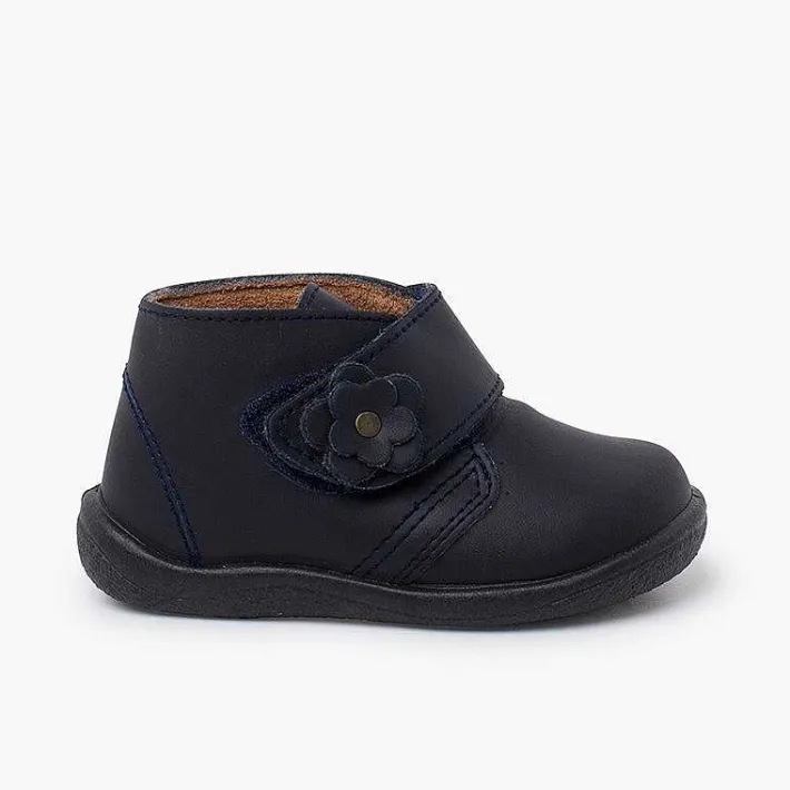 Botas<Pisamonas Botitas Niña Piel Lavable Flor