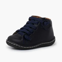 Botas<Pisamonas Botitas Piel Lavable Niños Cordones Elasticos