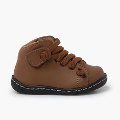 Botas<Pisamonas Botitas Piel Lavable Niños Cordones Elasticos