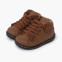 Botas<Pisamonas Botitas Piel Lavable Niños Cordones Elasticos
