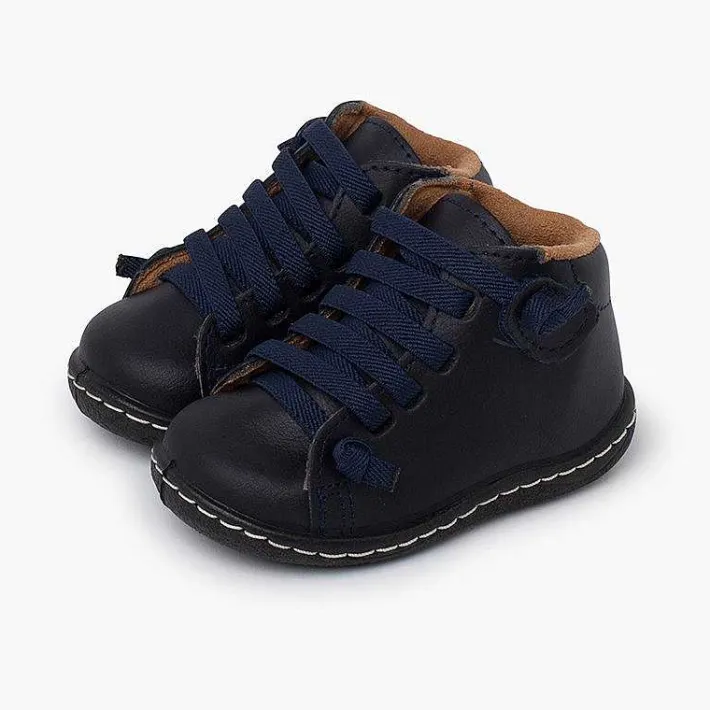 Botas<Pisamonas Botitas Piel Lavable Niños Cordones Elasticos