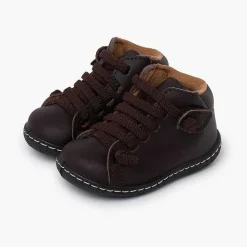 Botas<Pisamonas Botitas Piel Lavable Niños Cordones Elasticos