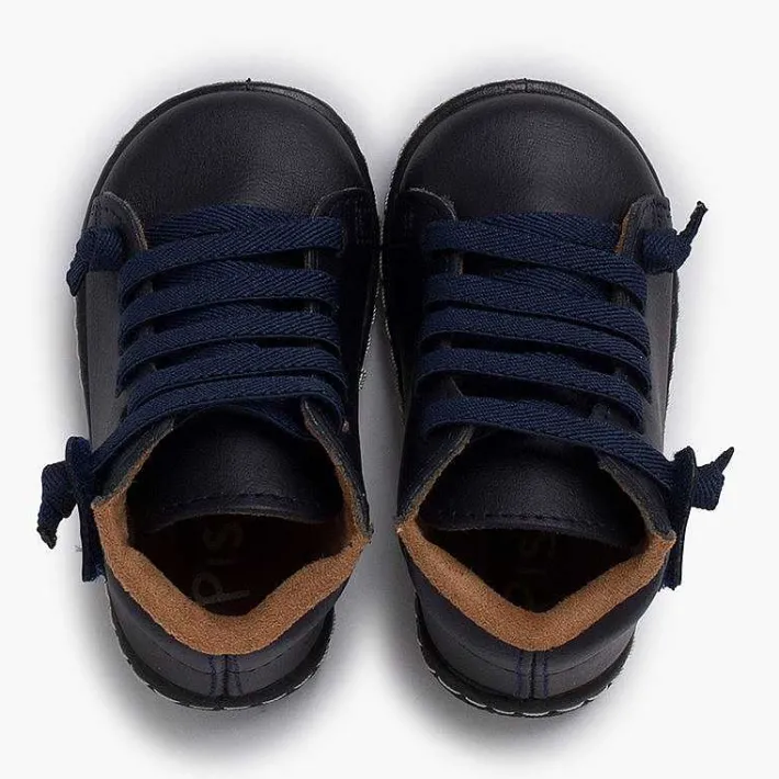 Botas<Pisamonas Botitas Piel Lavable Niños Cordones Elasticos