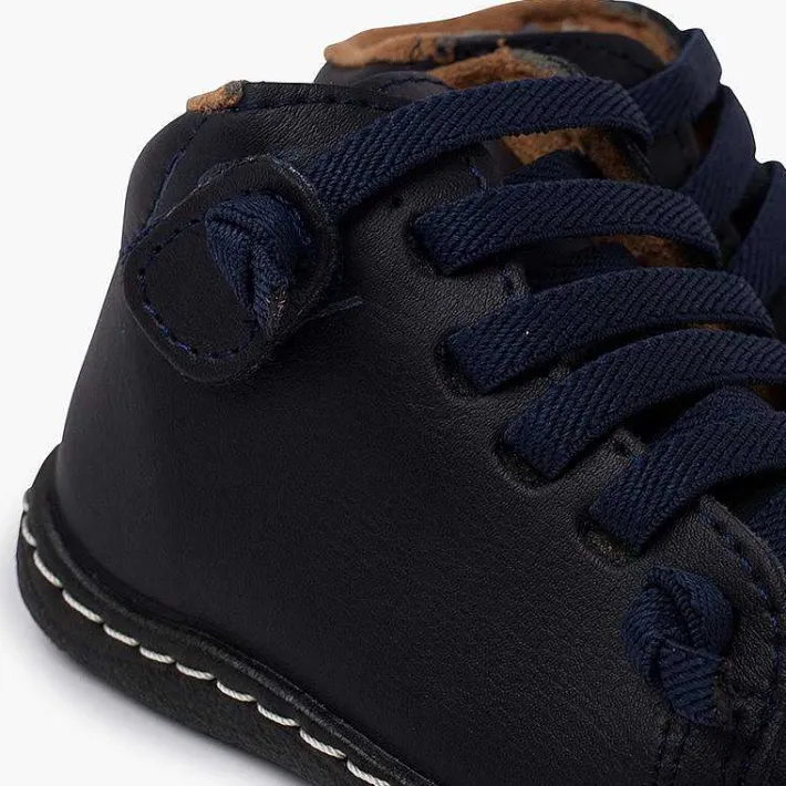 Botas<Pisamonas Botitas Piel Lavable Niños Cordones Elasticos