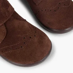 Botas<Pisamonas Botitas Piel Serraje Y Tira Adherente Adorno Hebillas