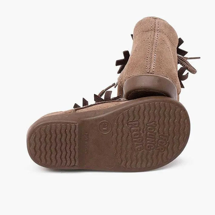 Botas<Pisamonas Botitas Serraje Cordones Adorno Copo