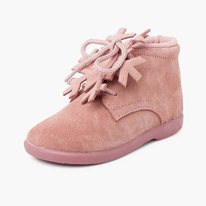 Botas<Pisamonas Botitas Serraje Cordones Adorno Copo