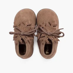 Botas<Pisamonas Botitas Serraje Cordones Adorno Copo