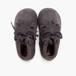 Botas<Pisamonas Botitas Serraje Cordones Adorno Copo