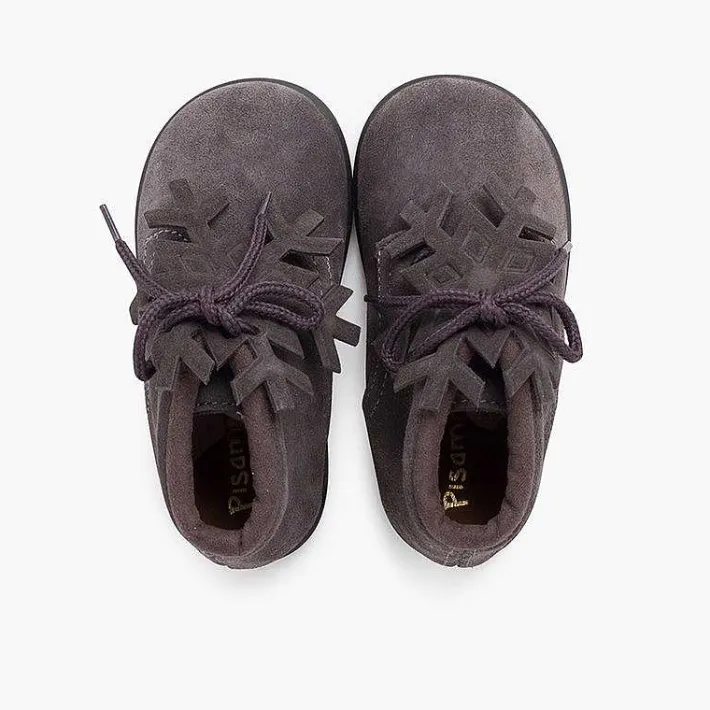 Botas<Pisamonas Botitas Serraje Cordones Adorno Copo