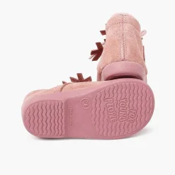 Botas<Pisamonas Botitas Serraje Cordones Adorno Copo