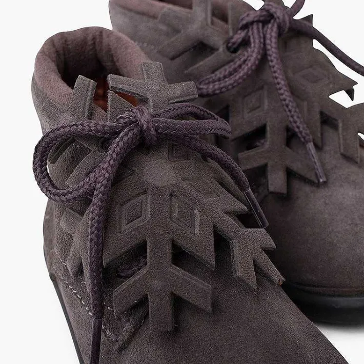 Botas<Pisamonas Botitas Serraje Cordones Adorno Copo