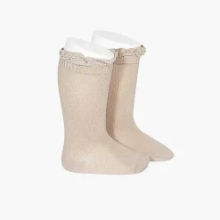 Leotardos Y Textil Condor<Pisamonas Calcetines Altos Con Puntilla