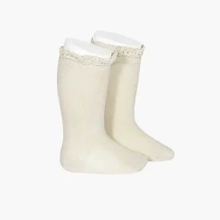 Leotardos Y Textil Condor<Pisamonas Calcetines Altos Con Puntilla
