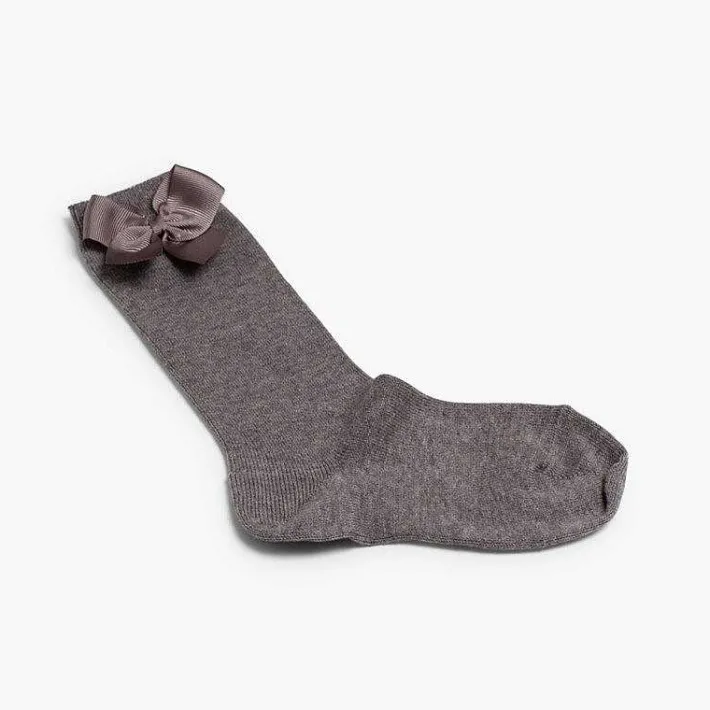 Leotardos Y Textil Condor<Pisamonas Calcetines Altos Condor Algodon Con Lazo