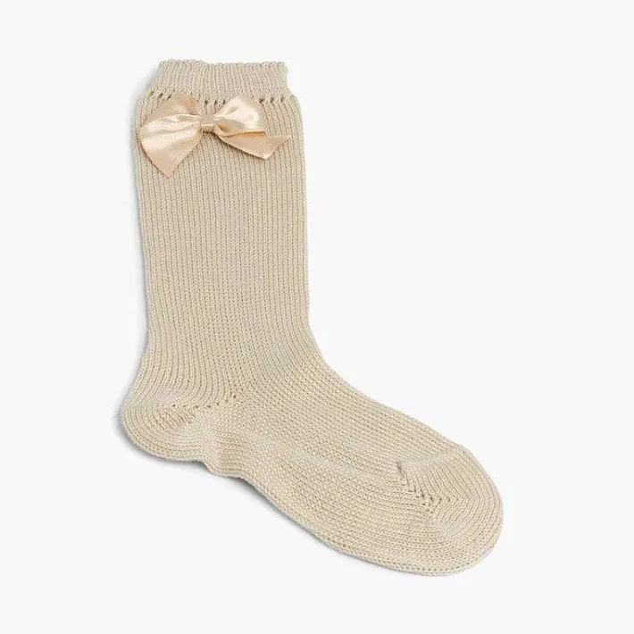 Leotardos Y Textil Condor<Pisamonas Calcetines Altos Condor Perle Con Lazo