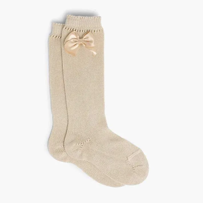 Leotardos Y Textil Condor<Pisamonas Calcetines Altos Condor Perle Con Lazo