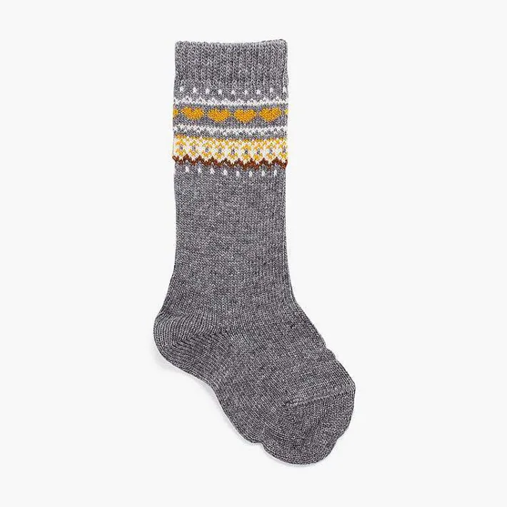 Leotardos Y Textil Condor<Pisamonas Calcetines Altos Detalle Greca