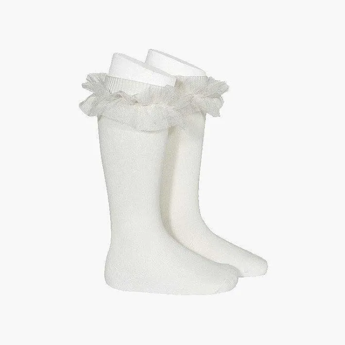 Leotardos Y Textil Condor<Pisamonas Calcetines Altos Lisos Tira Tul