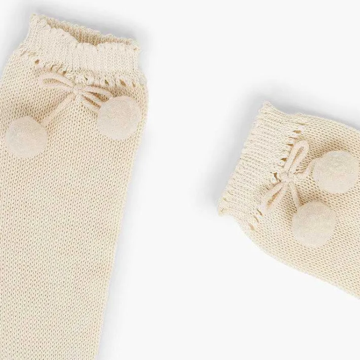 Leotardos Y Textil Condor<Pisamonas Calcetines Altos Perle Condor Con Borlas