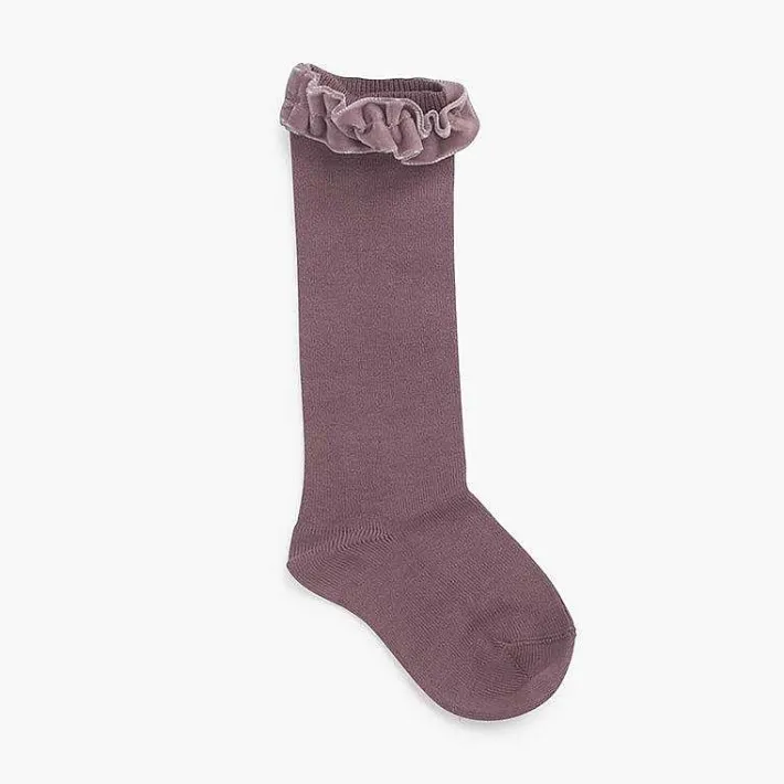 Para Ceremonias<Pisamonas Calcetines Fruncido Terciopelo