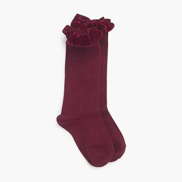 Para Ceremonias<Pisamonas Calcetines Fruncido Terciopelo