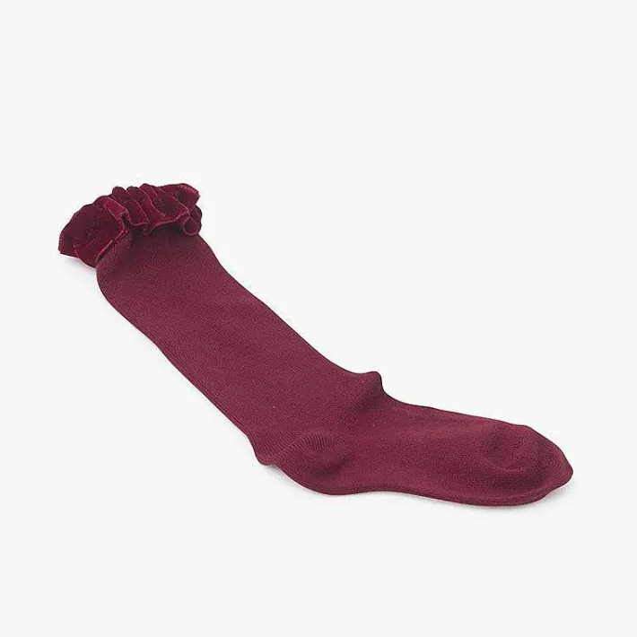 Para Ceremonias<Pisamonas Calcetines Fruncido Terciopelo