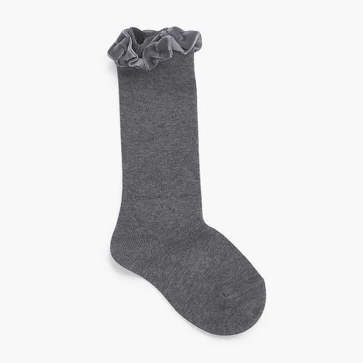 Para Ceremonias<Pisamonas Calcetines Fruncido Terciopelo