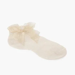Leotardos Y Textil Condor<Pisamonas Calcetines Lazo Organza Cortos Lisos