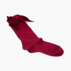 Leotardos Y Textil Condor<Pisamonas Calcetines Niños Con Lazo Terciopelo
