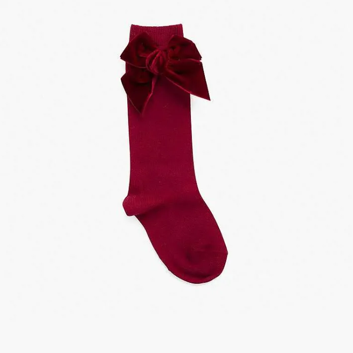 Leotardos Y Textil Condor<Pisamonas Calcetines Niños Con Lazo Terciopelo