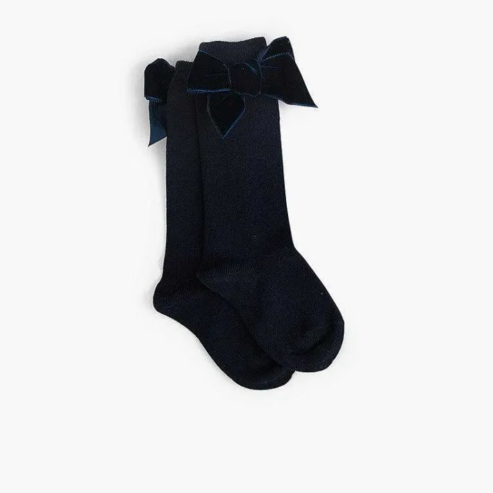 Leotardos Y Textil Condor<Pisamonas Calcetines Niños Con Lazo Terciopelo
