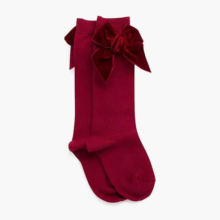 Leotardos Y Textil Condor<Pisamonas Calcetines Niños Con Lazo Terciopelo