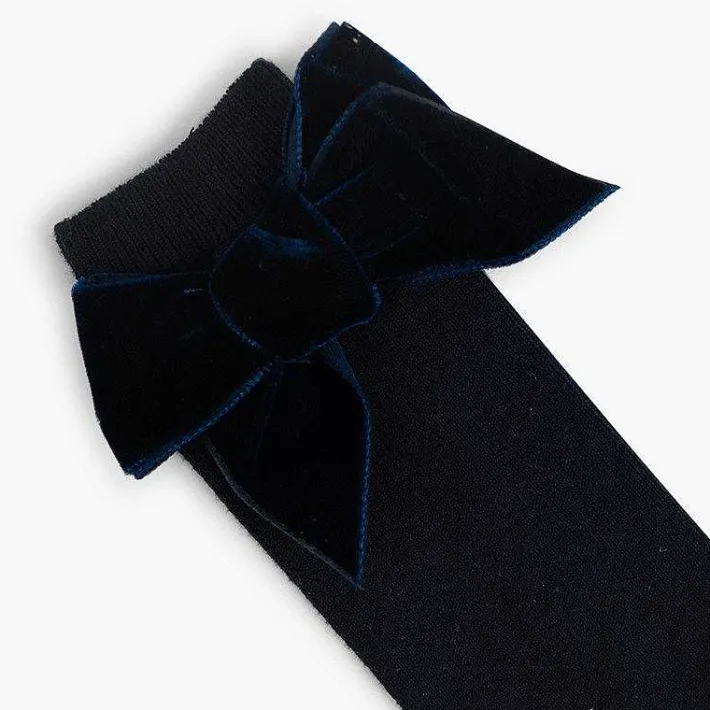Leotardos Y Textil Condor<Pisamonas Calcetines Niños Con Lazo Terciopelo