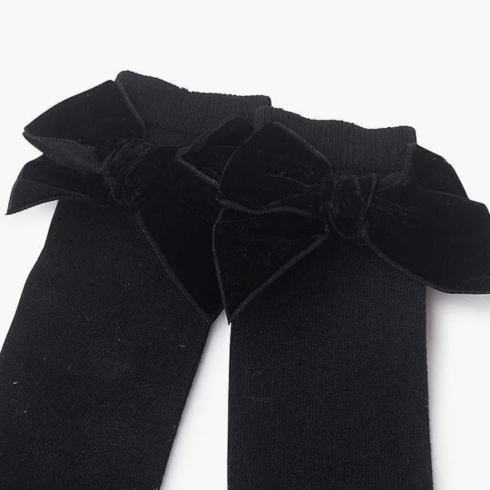 Leotardos Y Textil Condor<Pisamonas Calcetines Niños Con Lazo Terciopelo
