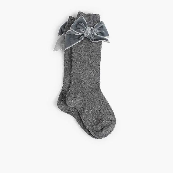 Leotardos Y Textil Condor<Pisamonas Calcetines Niños Con Lazo Terciopelo
