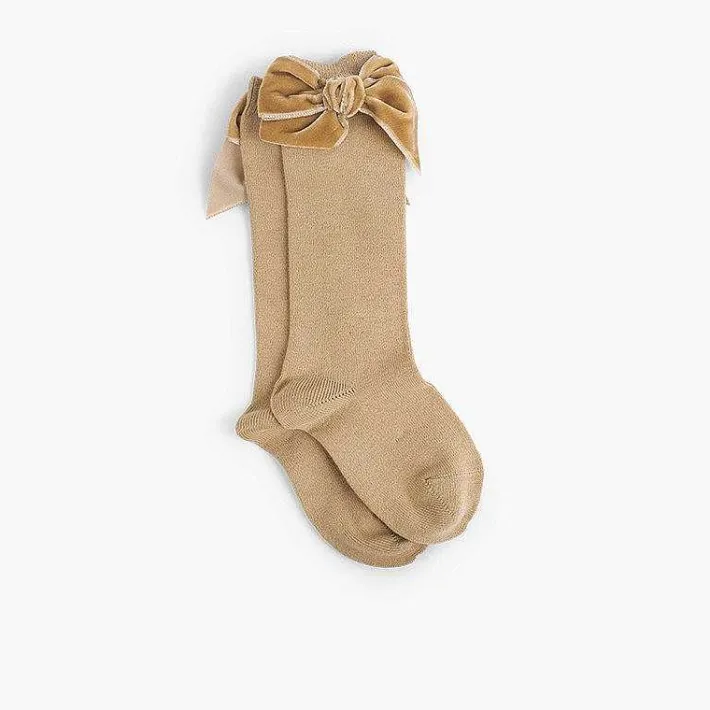Leotardos Y Textil Condor<Pisamonas Calcetines Niños Con Lazo Terciopelo