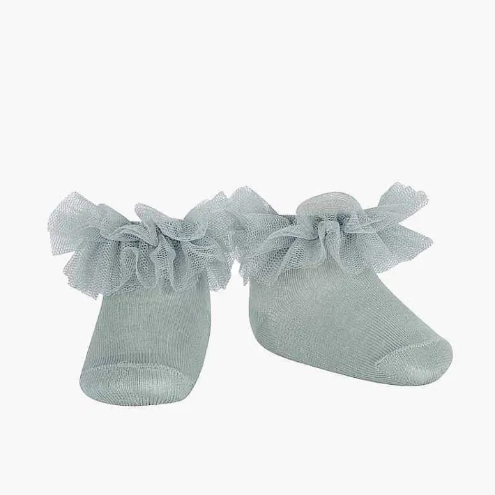 Leotardos Y Textil Condor<Pisamonas Calcetines Tobilleros Tira De Tul Fruncida