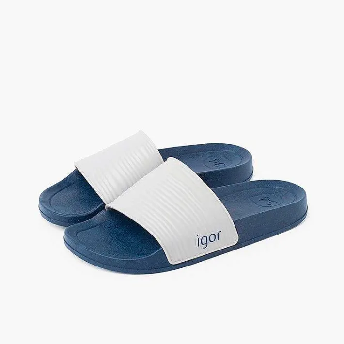 Cangrejeras Y Playa<Pisamonas Chanclas Piscina Niños Beach Tira Ancha Color Azul Marino