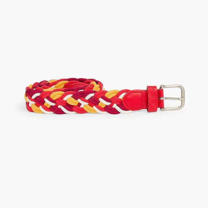 Cinturones Y Tirantes<Pisamonas Cinturon Trenzado Multicolor Niños Color Burdeos/Rojo